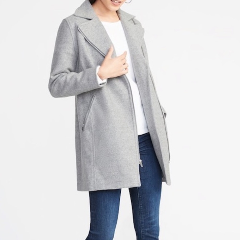 Old Navy gray soft brushed moto jacket coat